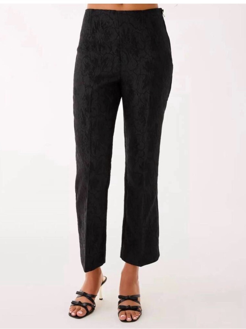 NWT LILLY PULITZER jarrae high rise crop flare pants in noir exploded flower